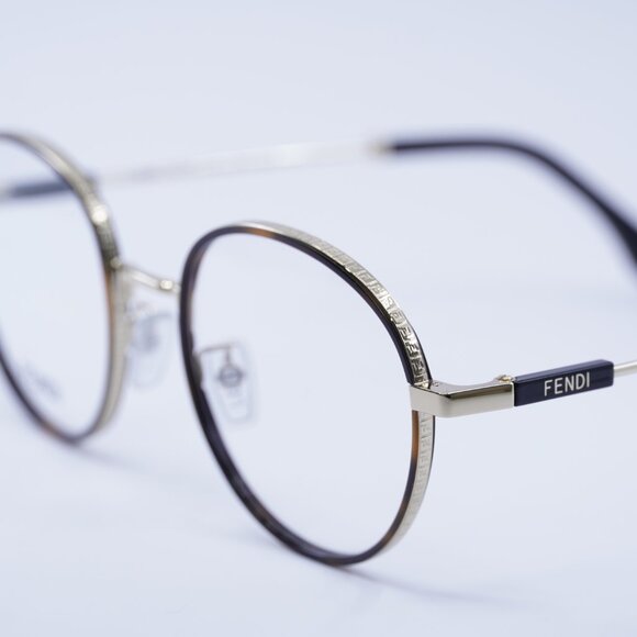 Fendi FE50052U 032 Eyeglasses Havana/Gold 51mm Round Frame - Picture 2 of 10